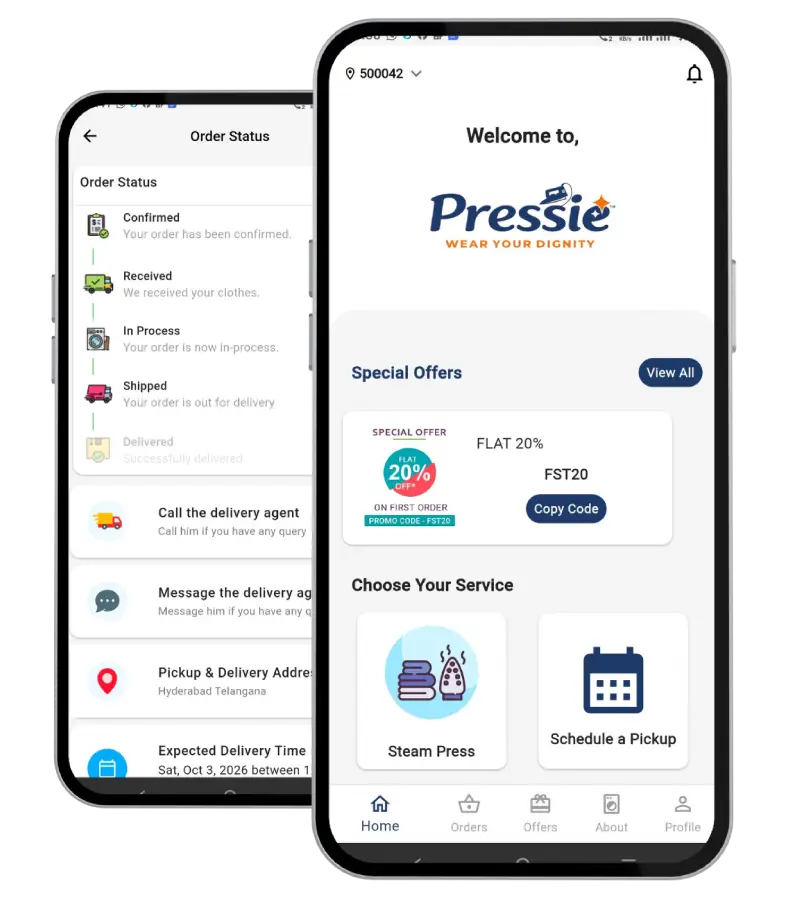 Pressie Mobile App Screens